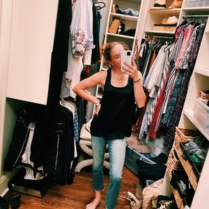 Nili Lotan navy silk tank top